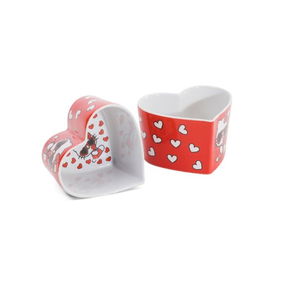 HELLO KITTY Red 2pk Valentines Sunglasses Heart Ramekins - Picture 1 of 2